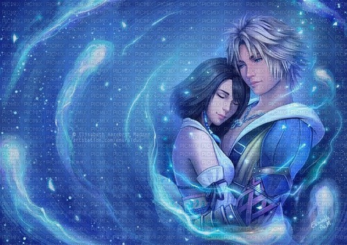 final fantasy  tidus and yuna background - zdarma png
