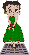 Betty Boop  vintage    woman femme frau beauty    cartoon   tube gif anime animated animation glitter - GIF animé gratuit