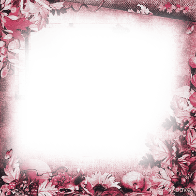 soave frame autumn  flowers leaves pink - png gratuito