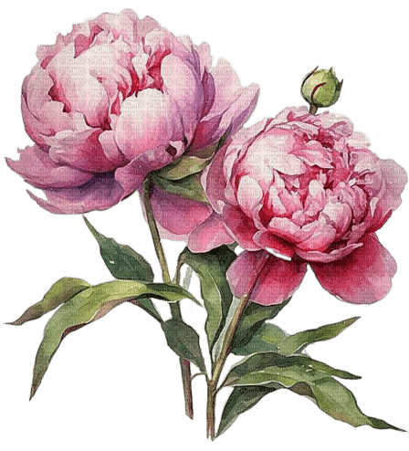 Pink flowers.Peony.Pivoines.Victoriabea - Free PNG