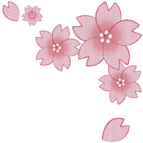 Coin corner sakura fleur rose pink flower - PNG gratuit
