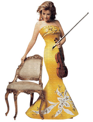 woman with violin - png gratuito