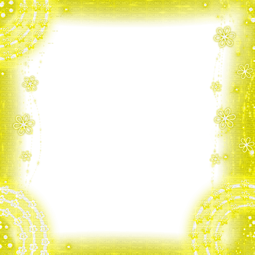 Flowers.Frame.Yellow - zadarmo png