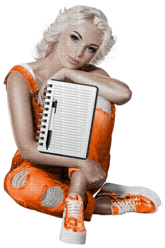 Woman. Notebook. Leila - Free PNG
