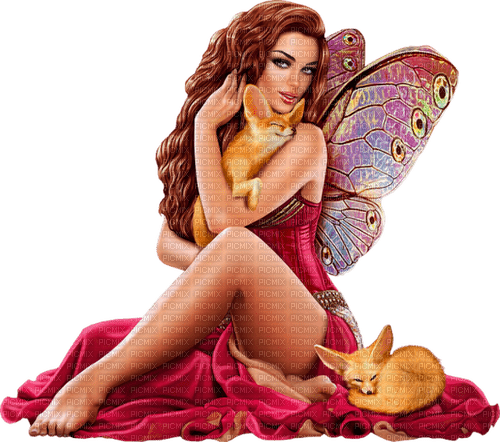fairy with fox by nataliplus - ücretsiz png