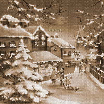 Y.A.M._Winter New year background Sepia - Gratis animeret GIF