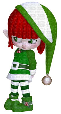 Kaz_Creations Dolls Cookie Elfs Green Christmas - bezmaksas png
