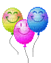 Bouncing Smiling Face Balloons - Free animated GIF