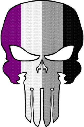 Asexual Pride Skull - PNG gratuit