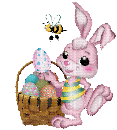 easter eggs rabbit glitter animation deco - GIF animado grátis