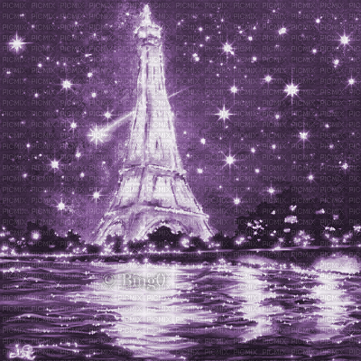 Y.A.M._Art Landscape Paris purple - Free animated GIF