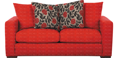 Fauteuil.Sofá.coussins.cushion.Furniture.armchair.Red.-Victoriabea - PNG gratuit