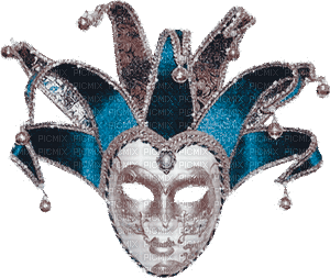 soave deco mask venice carnival animated blue - GIF animé gratuit
