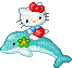 hello kitty sanrio dolphin - Gratis animerad GIF