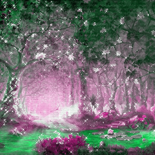 background animated fantasy forest tree - Darmowy animowany GIF