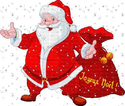 santa claus Père Noël weihnachtsmann man homme  text letter red  christmas noel xmas weihnachten Navidad рождество natal tube animated animation gif anime snow neige - GIF animate gratis