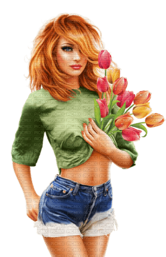 woman femme frau beauty spring - PNG gratuit