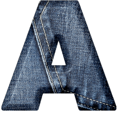 Jeans Blue Alphabet - Bogusia - zdarma png