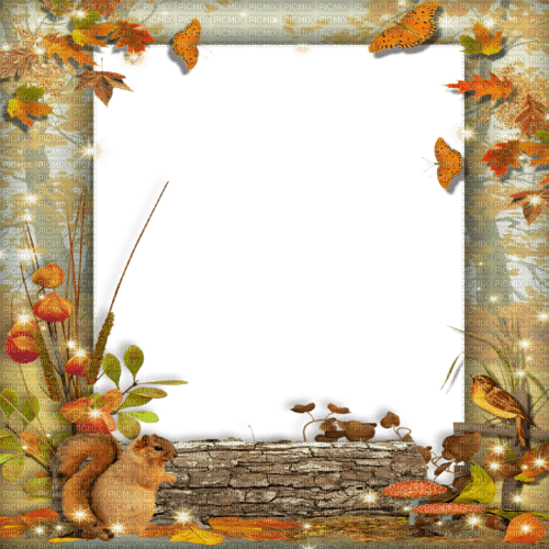 autumn frame leaves - png ฟรี