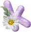 Kaz_Creations Alphabets Purple Heart Flowers Letter K - Nemokamas animacinis gif