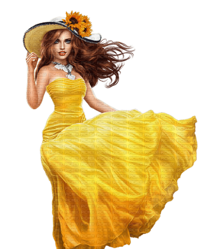 woman gelb yellow - PNG gratuit