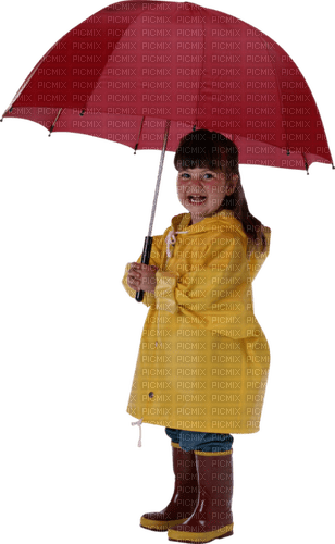flicka-barn--paraply - png ฟรี