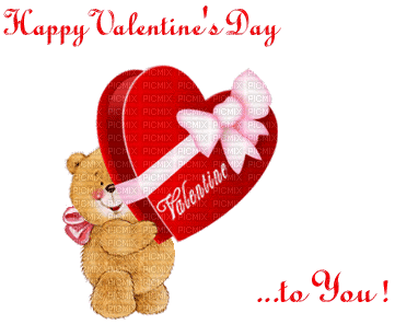 Kaz_Creations Animated Bear With Hear Text Valentine's Day - Gratis geanimeerde GIF