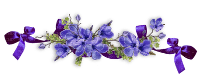 deco-divider-flower-blue - png grátis