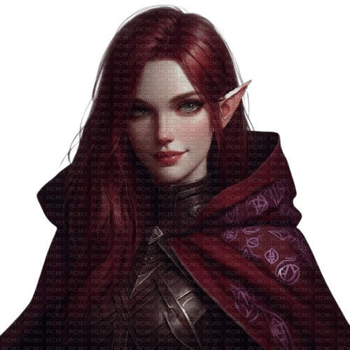 fantasy woman elf red - zdarma png