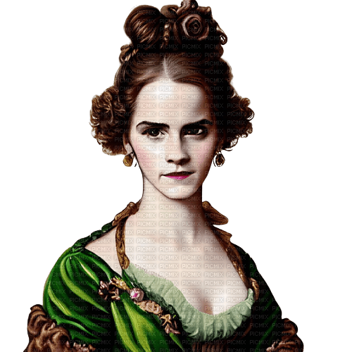 kikkapink woman vintage baroque green brown - ilmainen png