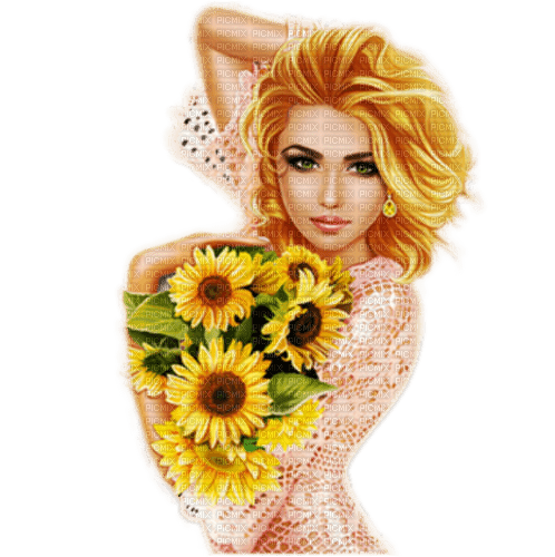 Woman Sunflower  -  Bogusia - 無料png
