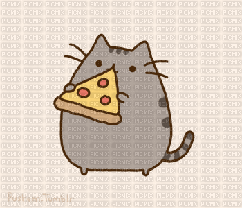 Pusheen pizza laurachan - Bezmaksas animēts GIF
