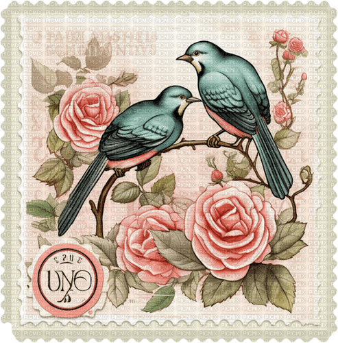♡§m3§♡ VDAYE IMAGE vintage stamp pink - 無料png