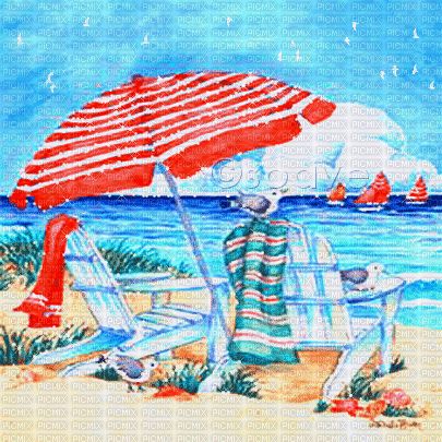 soave background animated summer beach umbrella - Ilmainen animoitu GIF