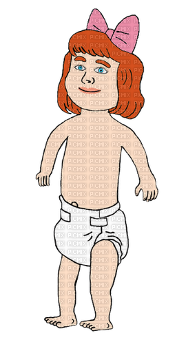 Redhead baby girl with pink bow - besplatni png