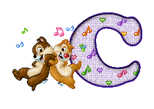 image encre lettre C symbole de musique écureuils Disney edited by me - GIF animasi gratis