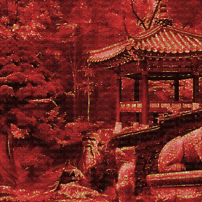 Red Japanese Background - Nemokamas animacinis gif
