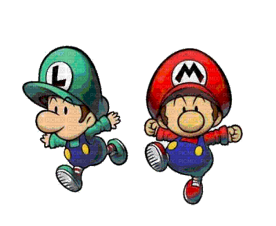 Mario et Luigi petits - Gratis geanimeerde GIF