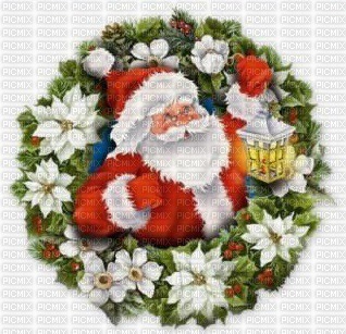 Santa wreath - gratis png