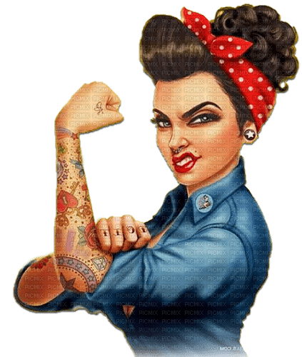 soave woman vintage rockabilly  blue red - zdarma png