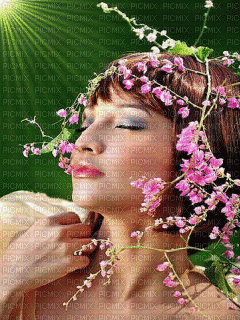femmes fleurs - Безплатен анимиран GIF