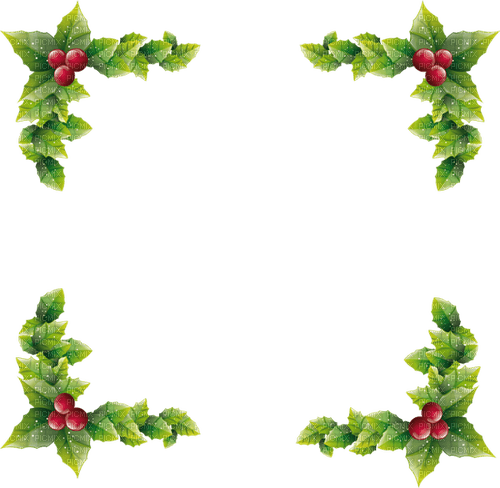 Borde  hojas de navidad - Free PNG