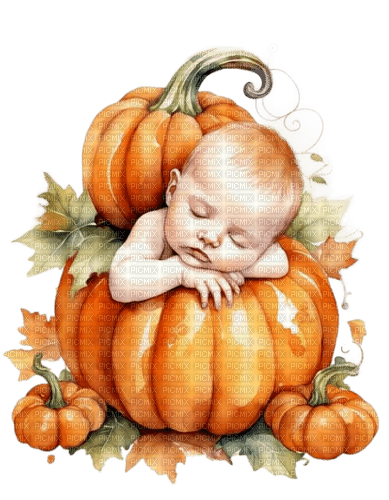 Watercolor - Autumn - Baby - Free PNG