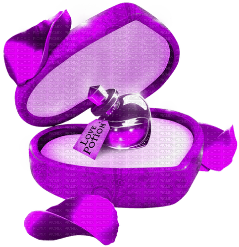 Love.Potion.Box.Petals.White.Purple - PNG gratuit