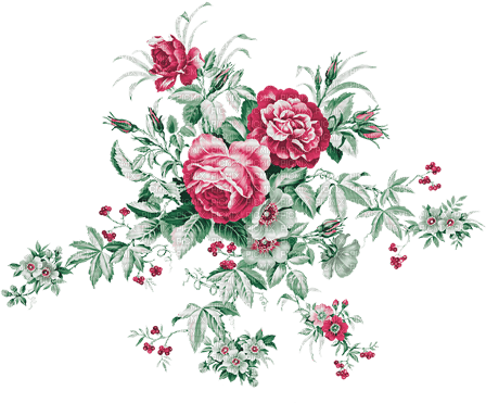 soave deco flowers rose branch vintage pink green - zadarmo png