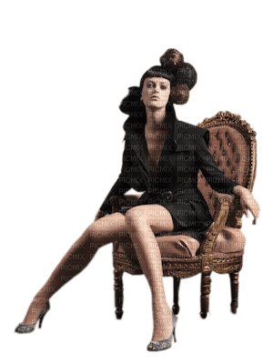 Kaz_Creations Woman Femme Sitting On Chair - darmowe png
