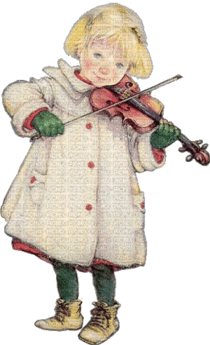 Vintage, Mädchen, Girl, Geige - kostenlos png