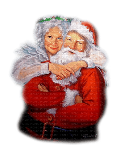 Père Noel et Mère Noel - zdarma png