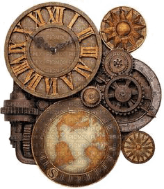 steampunk clock bp - png grátis