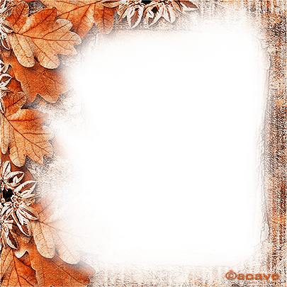 soave frame vintage autumn leaves orange - ücretsiz png